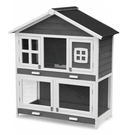 Cage Clapier Enclos pour lapins Extérieur et intérieur en bois 115 x 60 x 118 cm. Modele Murmel - Image 1
