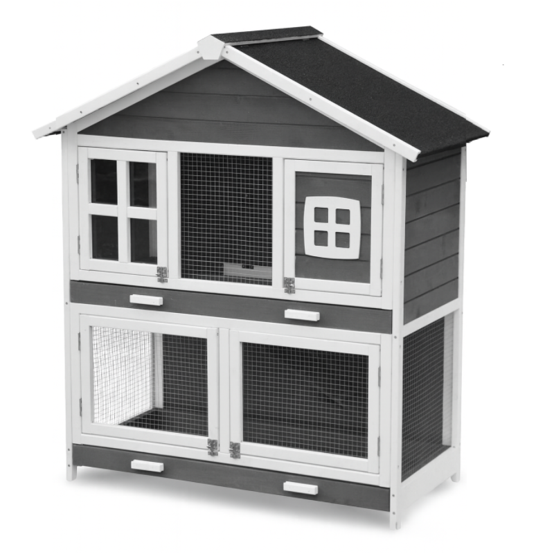 BB Loisir - Cage Clapier Enclos pour lapins Extérieur et intérieur en bois 115 x 60 x 118 cm. Modele Murmel