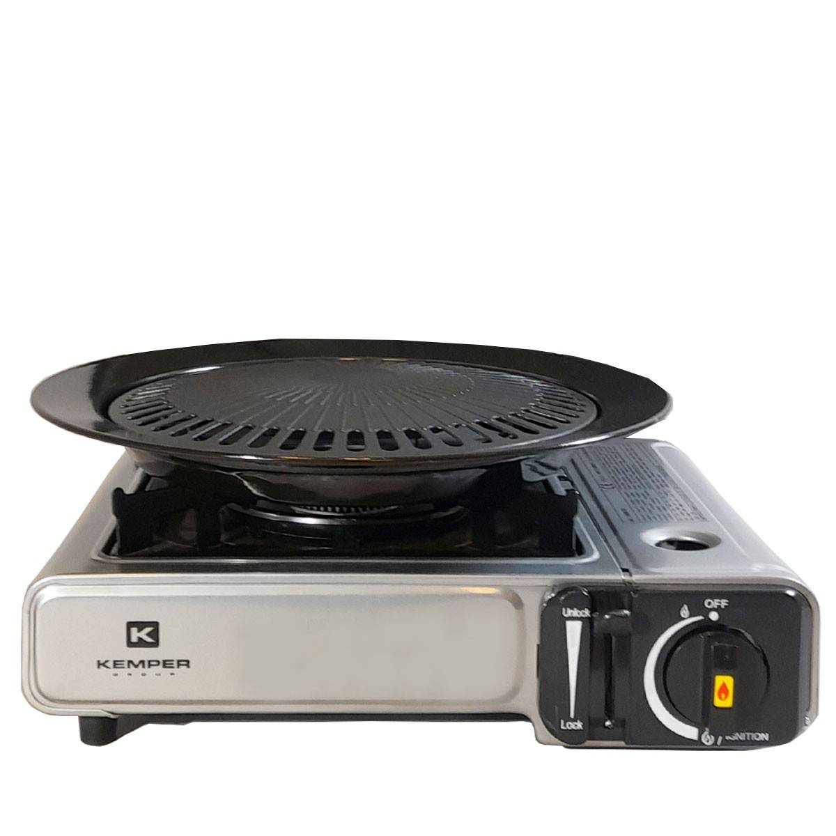 Barbecue gaz Grill 2en1 Réchaud gaz piézo 2200 W + 4 cartouches gaz butane KEMPER - Imagen 7