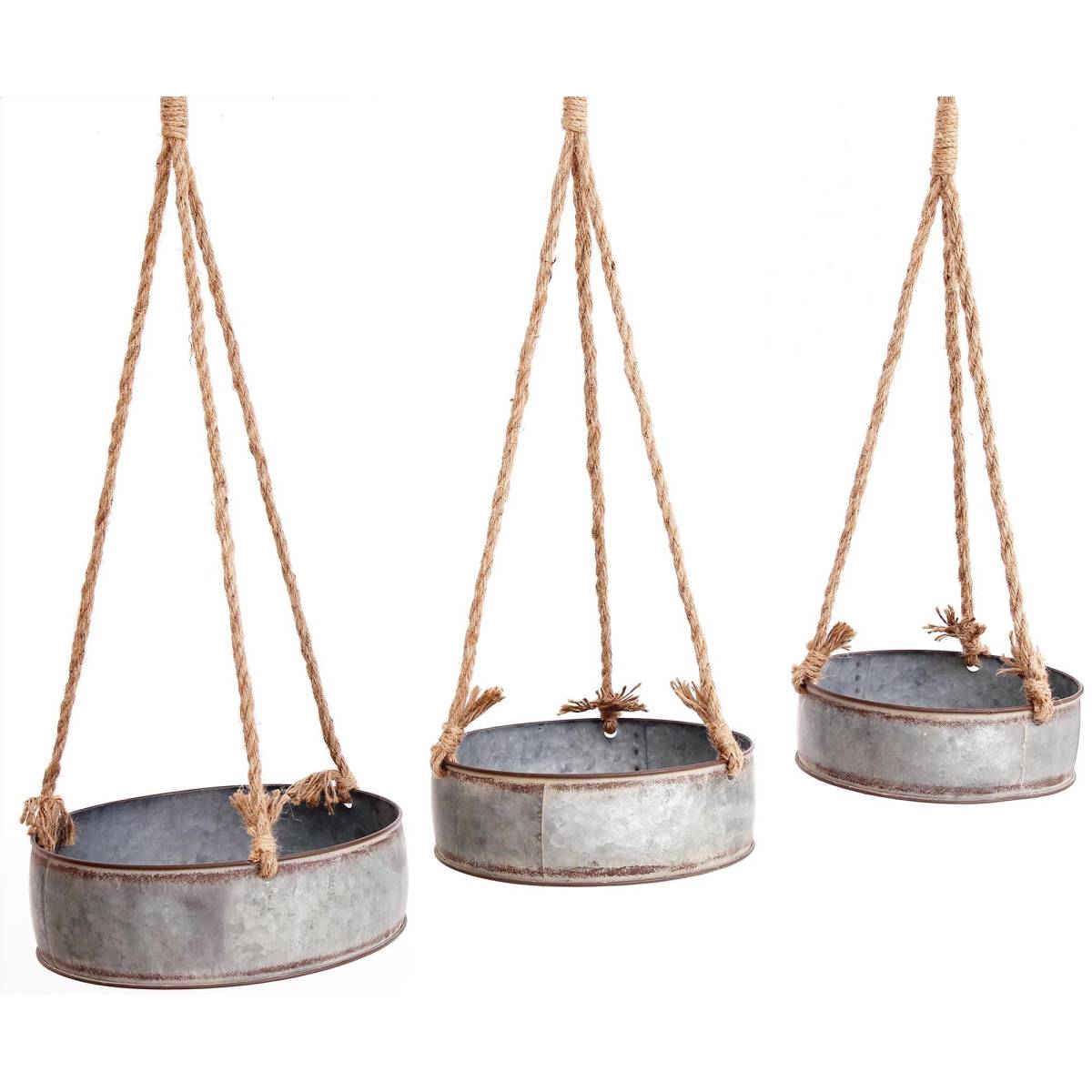 Sil - Set portes plantes à suspendre en zinc (Lot de 3) Sil