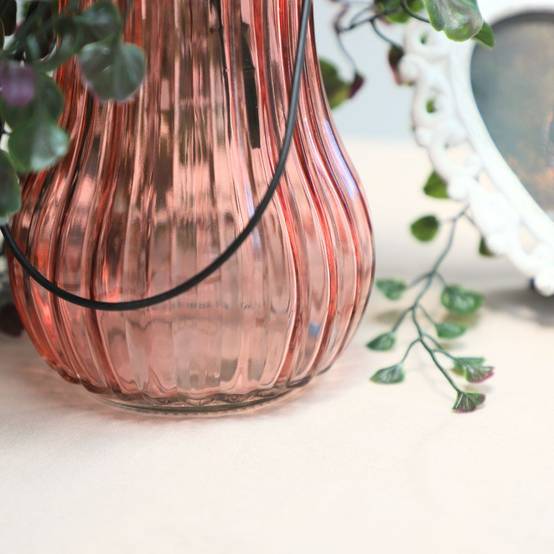 Chemin De Campagne - Vase "Ampoule" avec anse métallique - Rose PM Chemin de campagne - Imagen 4