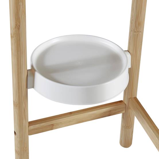 Helloshop26 - Étagère à plantes sastamala à 4 niveaux bambou plastique 85 x 58 x 25 cm naturel blanc - Imagen 4