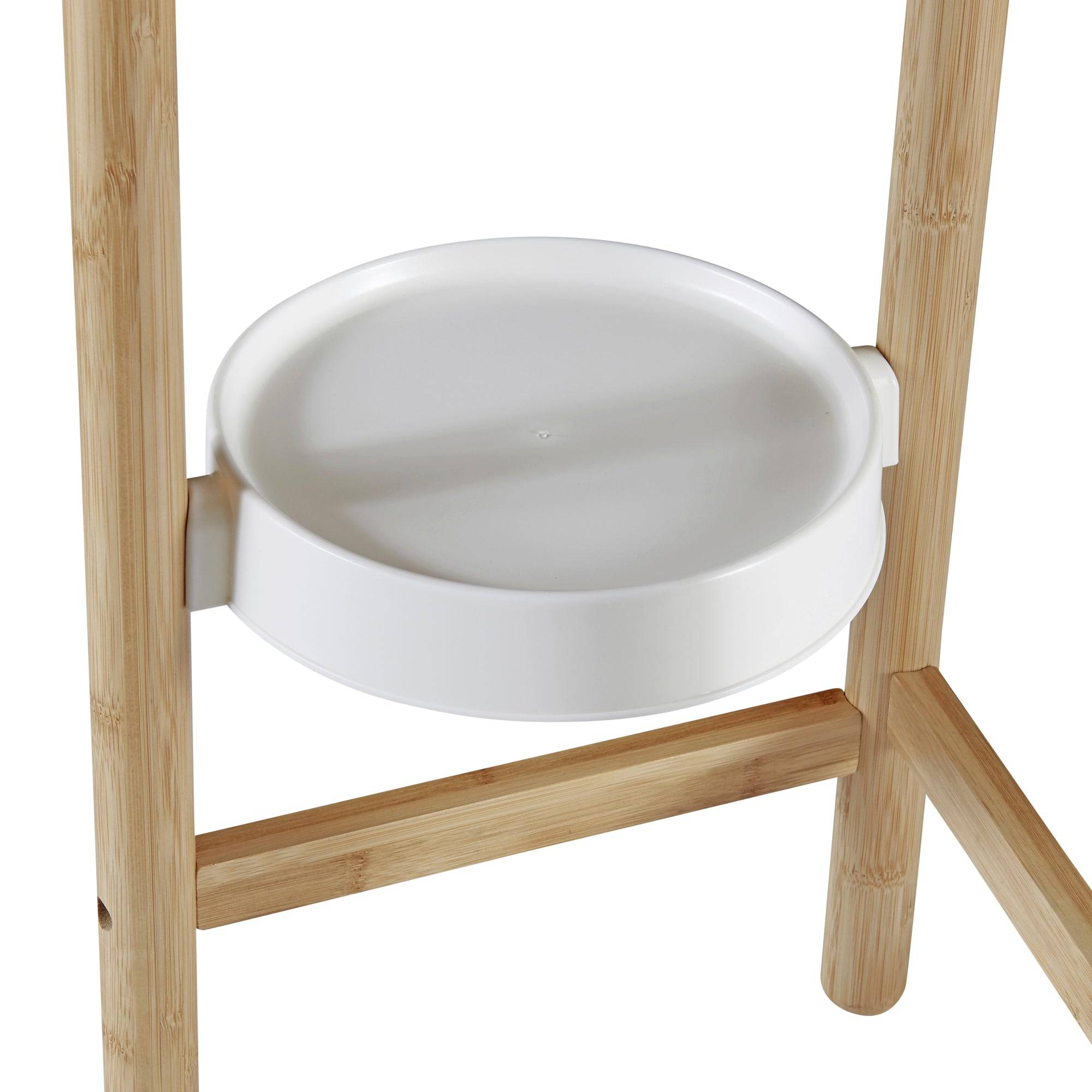Helloshop26 - Étagère à plantes sastamala à 4 niveaux bambou plastique 85 x 58 x 25 cm naturel blanc - Imagen 4