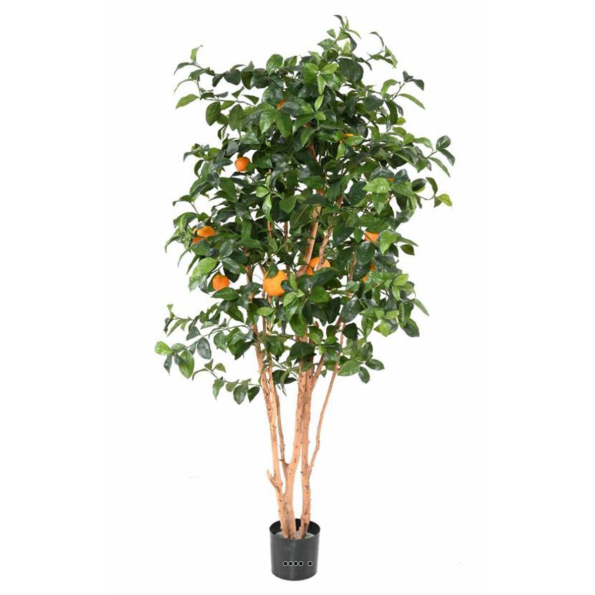 Oranger artificiel tronc naturel en pot avec fruits H 150 cm Orange - dimhaut: H 150 cm - couleur: Orange