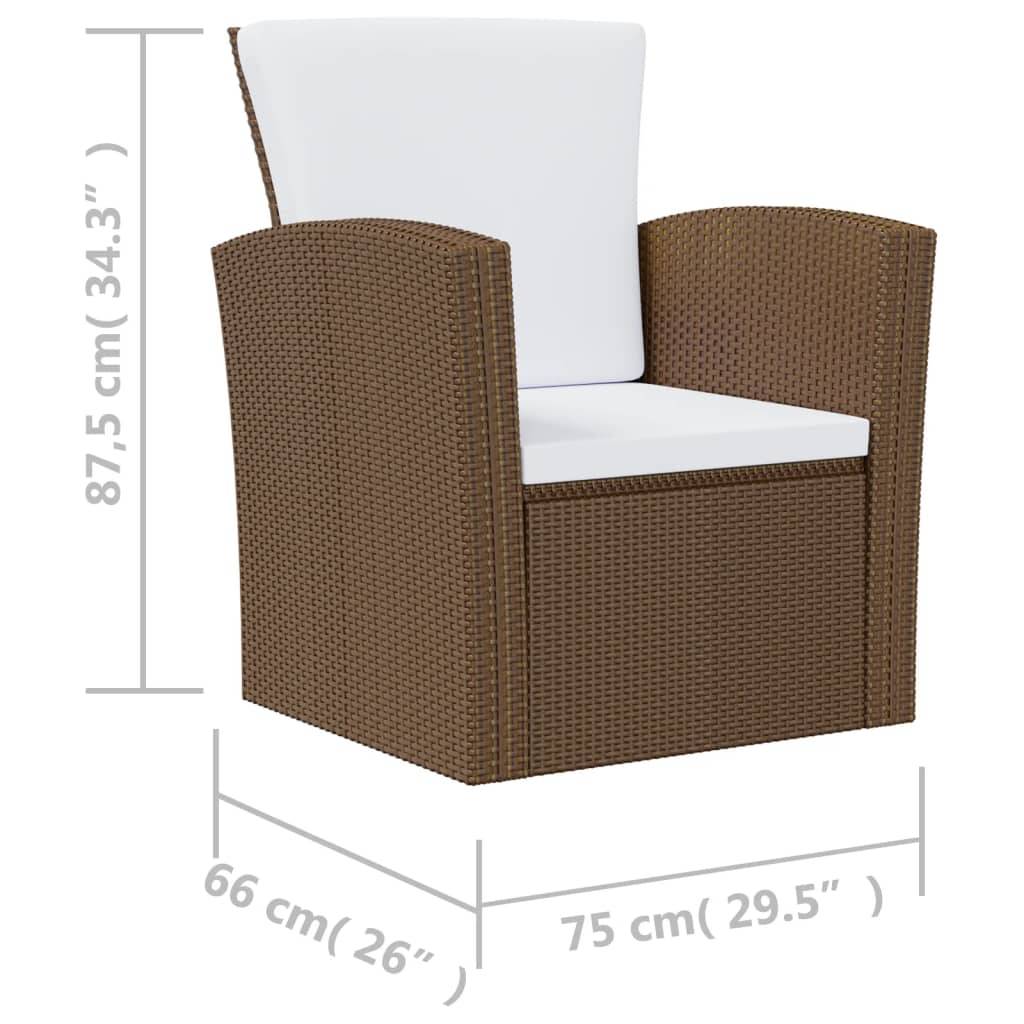 Helloshop26 - Salon de jardin meuble d'extérieur ensemble de mobilier 8 pièces avec coussins résine tressée marron - Imagen 7
