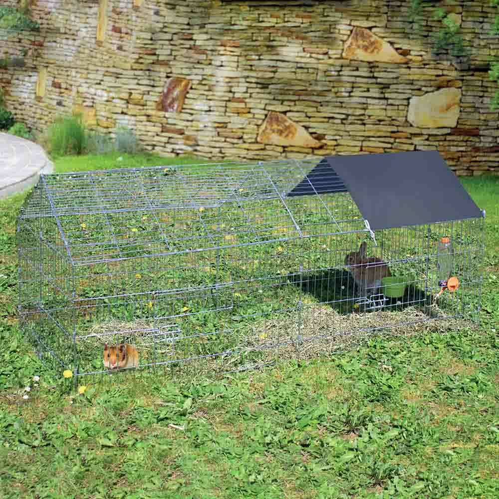 Cage enclos extérieur grillagé 75x180cm pour lapin, cochon d'inde, cobaye... - TERRE JARDIN - Image 4