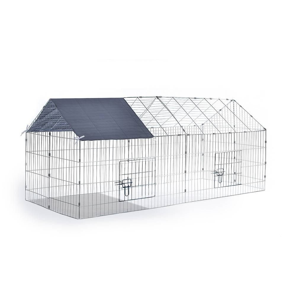 Cage enclos extérieur grillagé 75x180cm pour lapin, cochon d'inde, cobaye... - TERRE JARDIN - Image 1