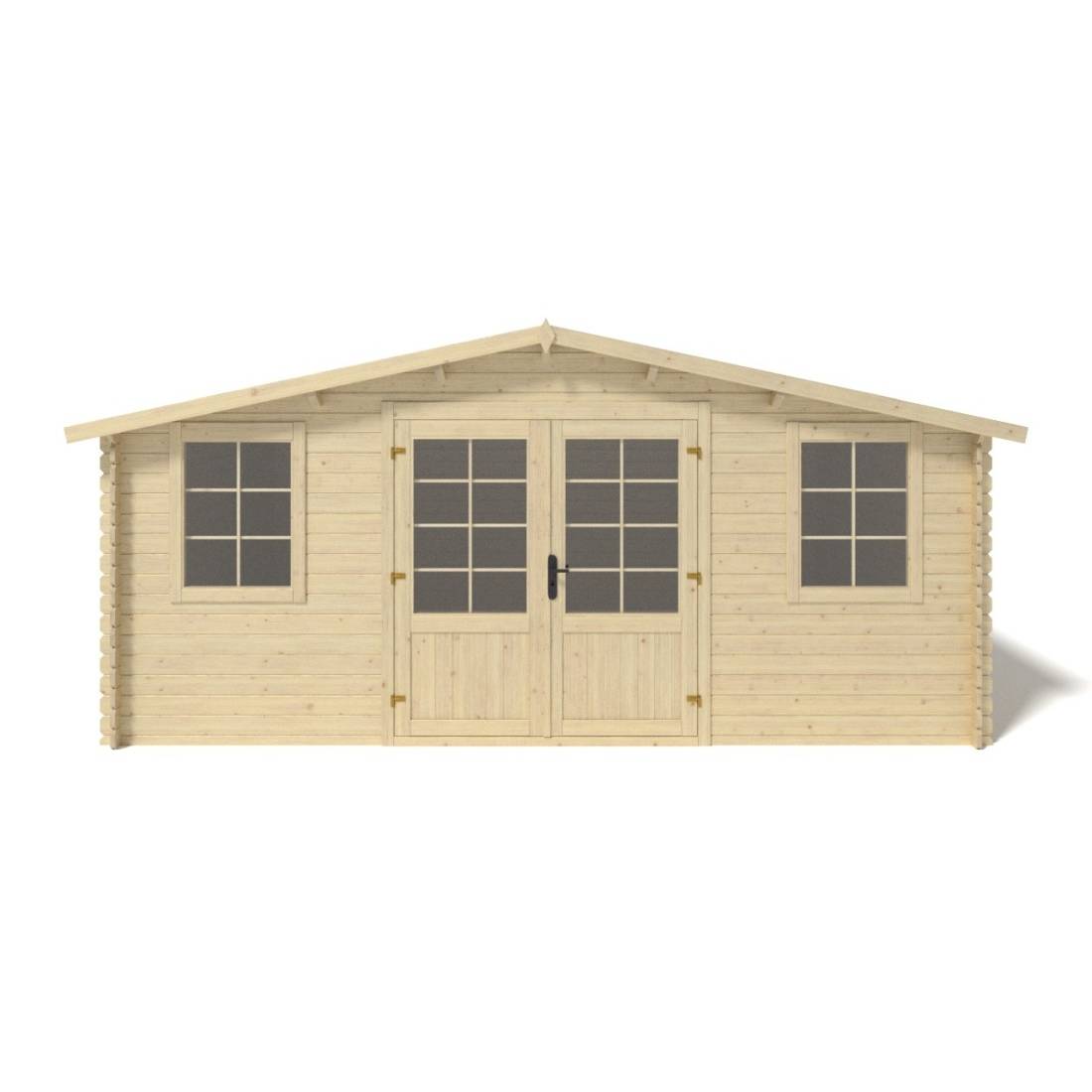 Altanka - Abri de jardin bois naturel 20 m² 5x4 m ép. 28 mm avec double porte et toiture double pente – Altanka - Imagen 5