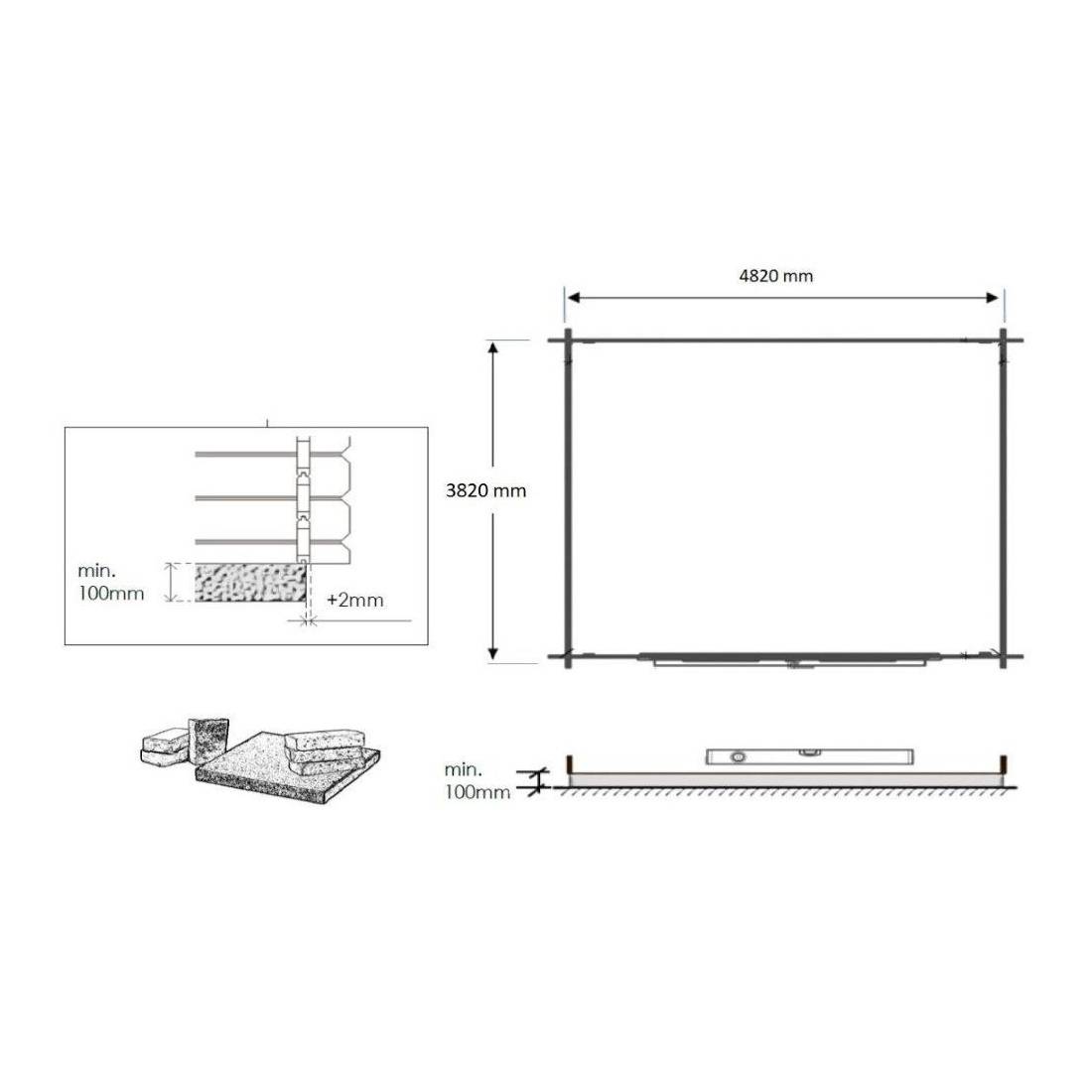 Altanka - Abri de jardin bois naturel 20 m² 5x4 m ép. 28 mm avec double porte et toiture double pente – Altanka - Imagen 4