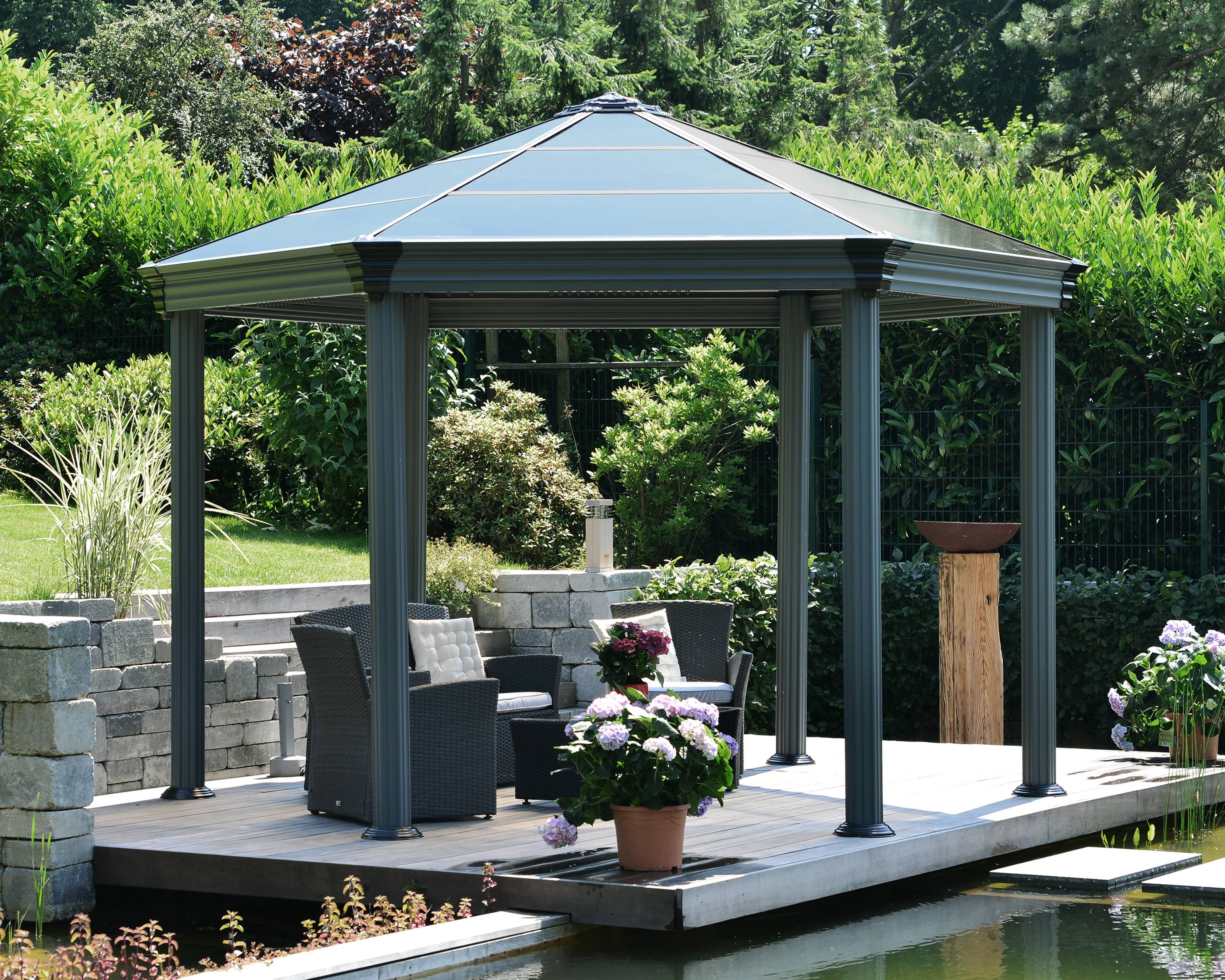 Canopia by Palram - Canopia Tonnelle de jardin hexagonale Romam² 3,6X4 Grise - Imagen 2