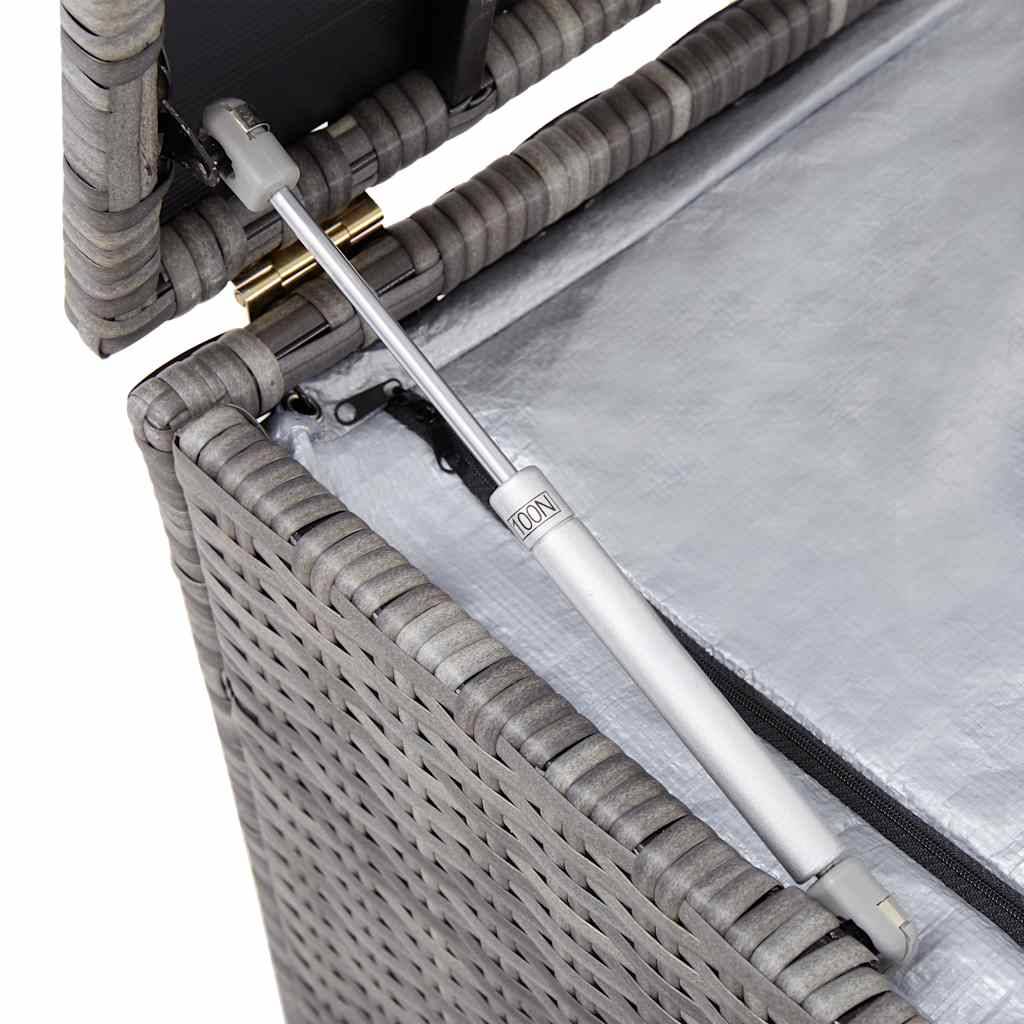 Vidaxl - Boîte de rangement de jardin gris 150x50x60 cm résine tressée vidaXL 46462 - Imagen 5