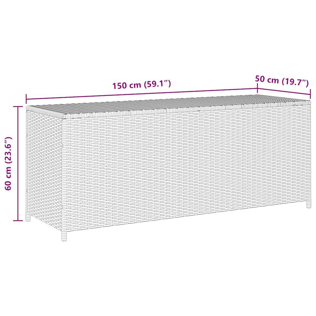 Vidaxl - Boîte de rangement de jardin gris 150x50x60 cm résine tressée vidaXL 46462 - Imagen 9