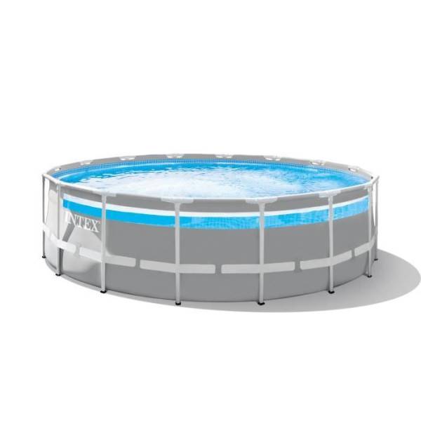 Intex - Kit Piscine hors sol tubulaire INTEX - Pris Frame - 488 x 122 cm - Ronde (Pompe, bâche, tapis de sol et échelle) - 26730NP - Image 1