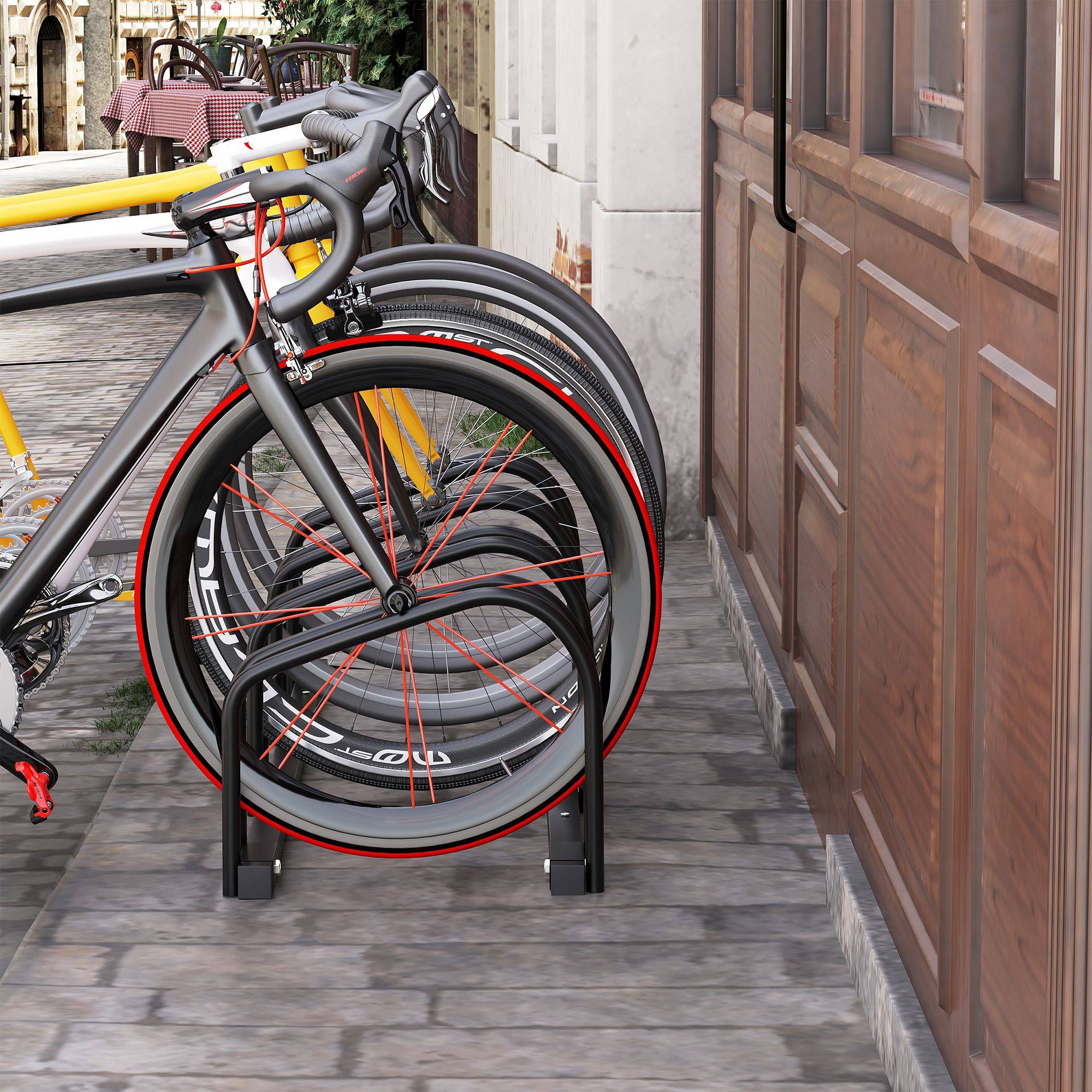 Râtelier pour 4 vélos acier gris 110 x 33 x 27 cm - PANGIVO - Image 3