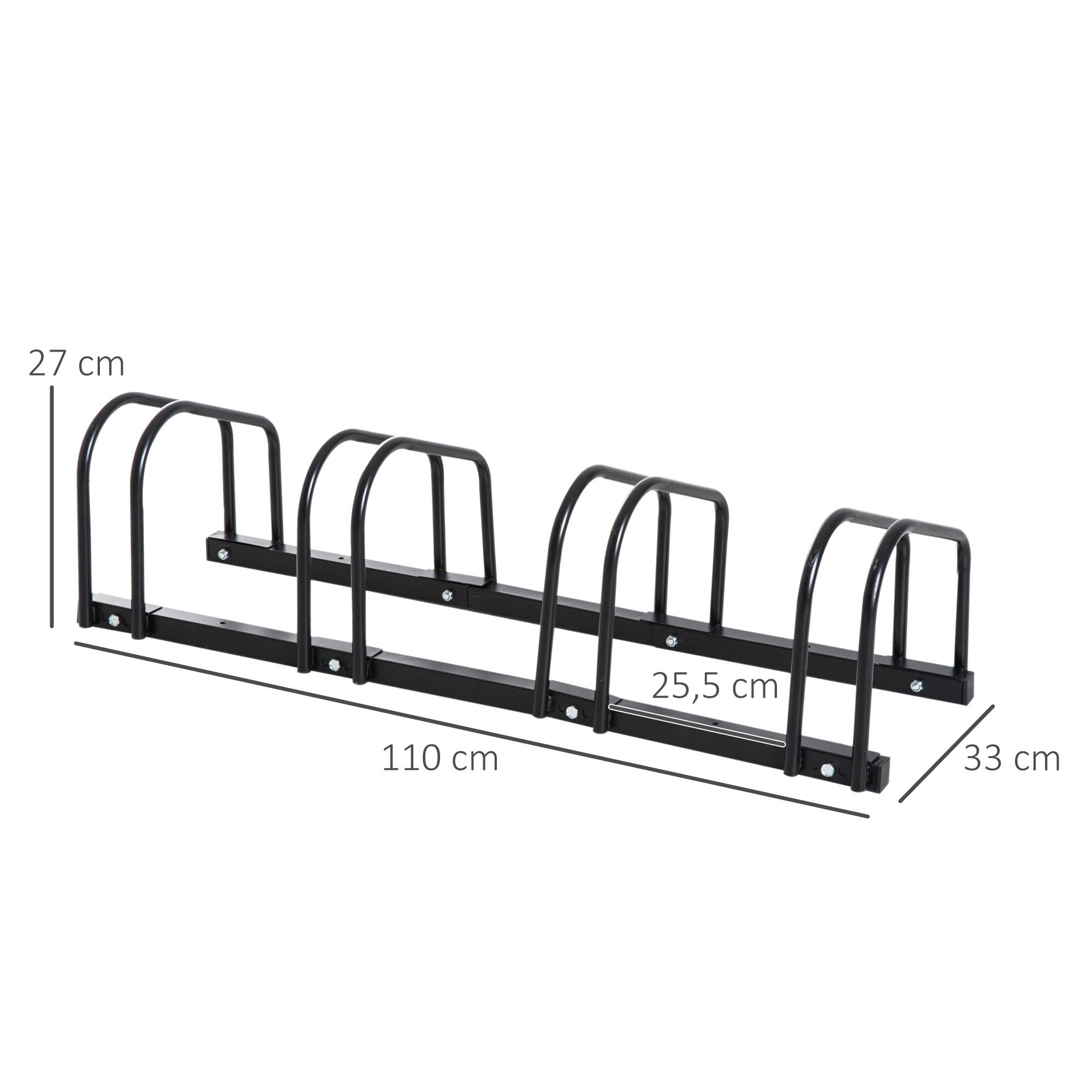 Râtelier pour 4 vélos acier gris 110 x 33 x 27 cm - PANGIVO - Image 5