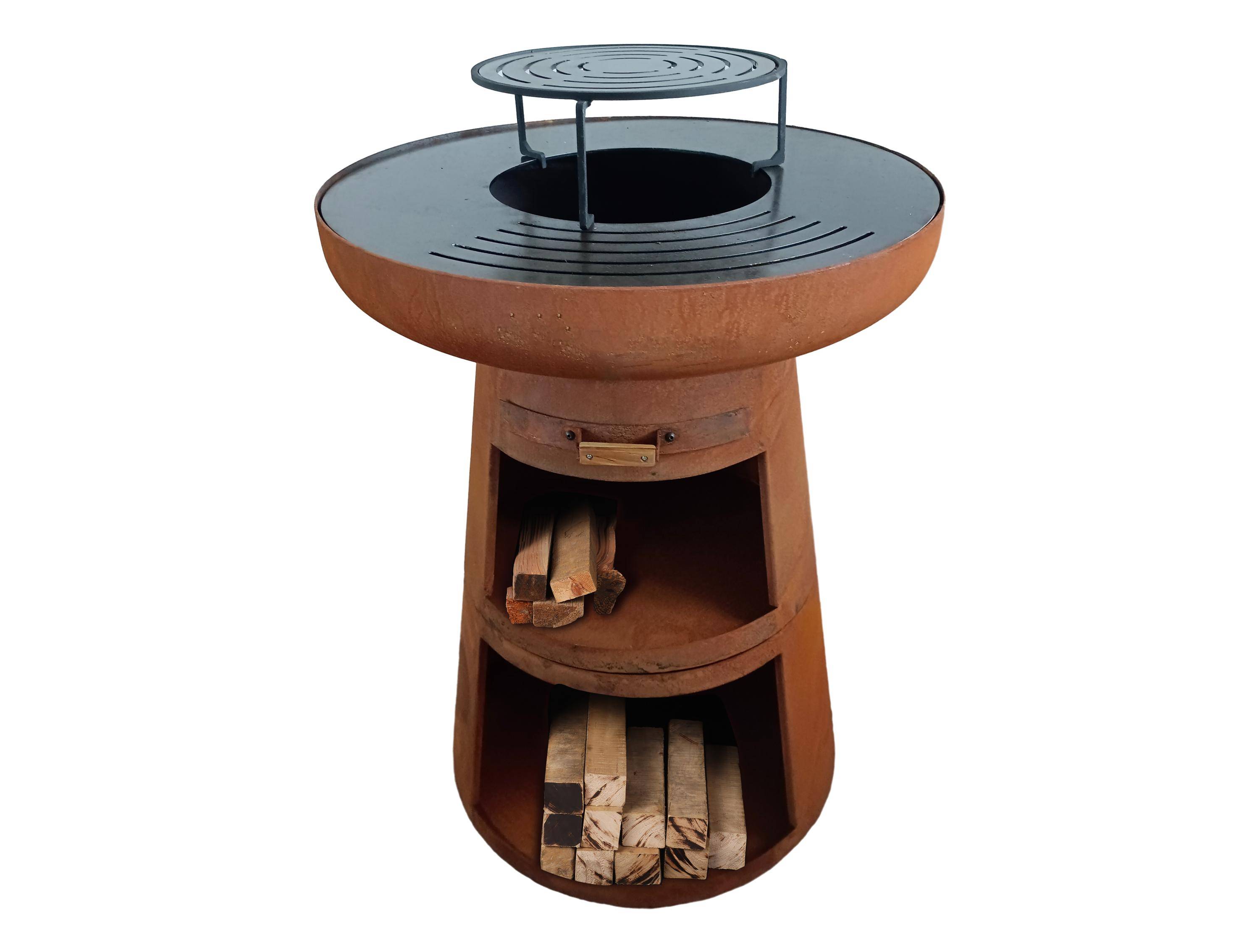 Purline - Barbecue Braséro charbon acier corten cuivré avec housse EFP55RCO – Purline