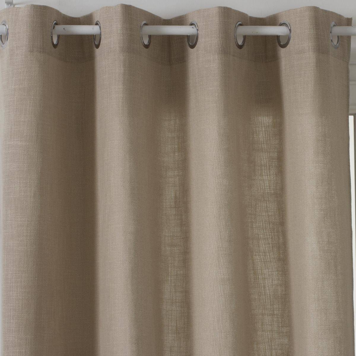 Atmosphera - Lot de 2 Rideaux à  œillets Tissu Beige Lin 140 x 260 cm - Imagen 2