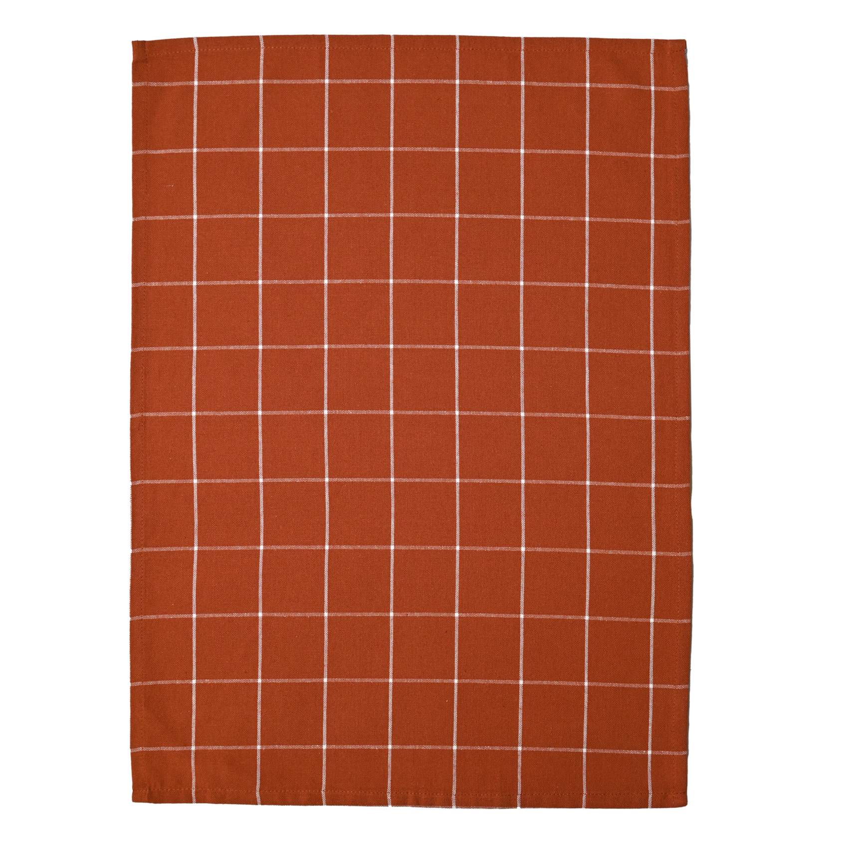 Home Maison - Torchon de cuisine en coton à motif carreaux - HOME MAISON - Coton - Terracotta - Image 4