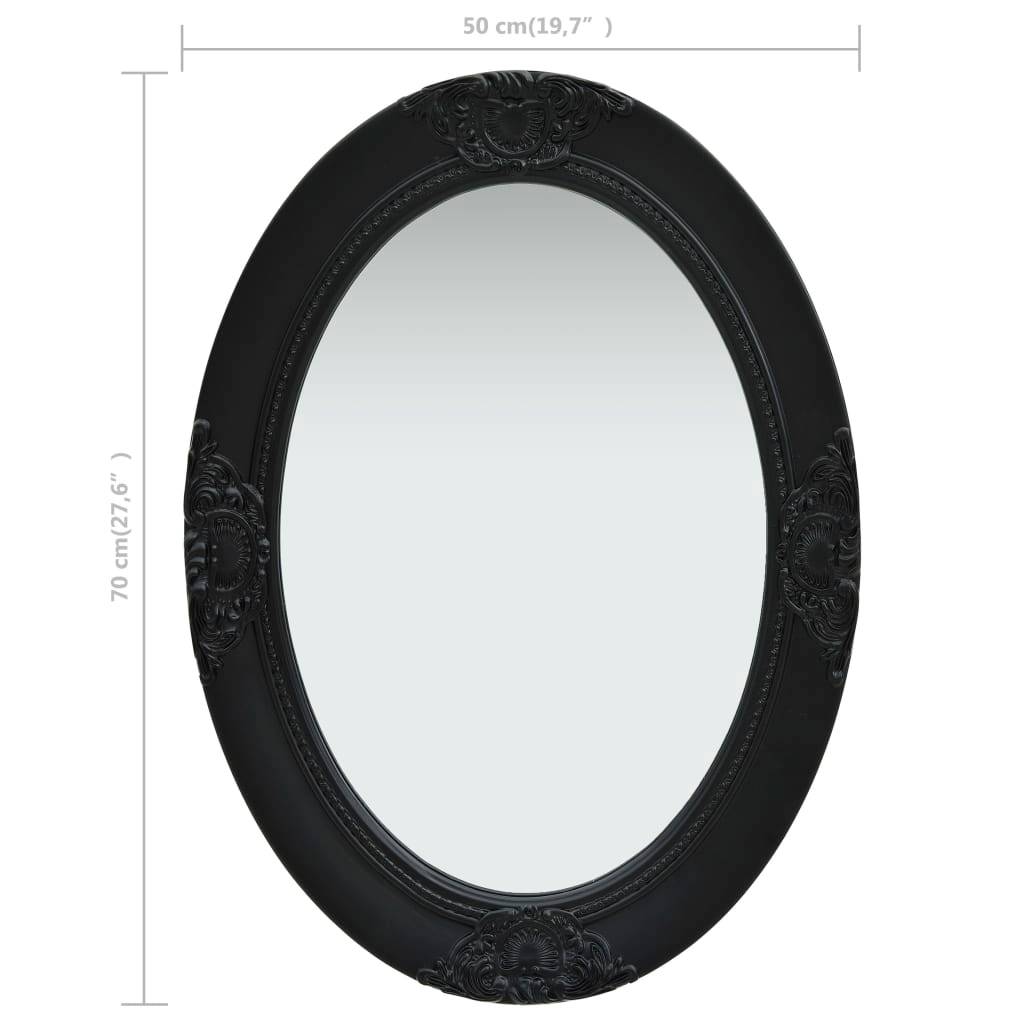 Maison Chic - Miroir mural - Miroir décoratif style baroque 50x70 cm noir - Image 6