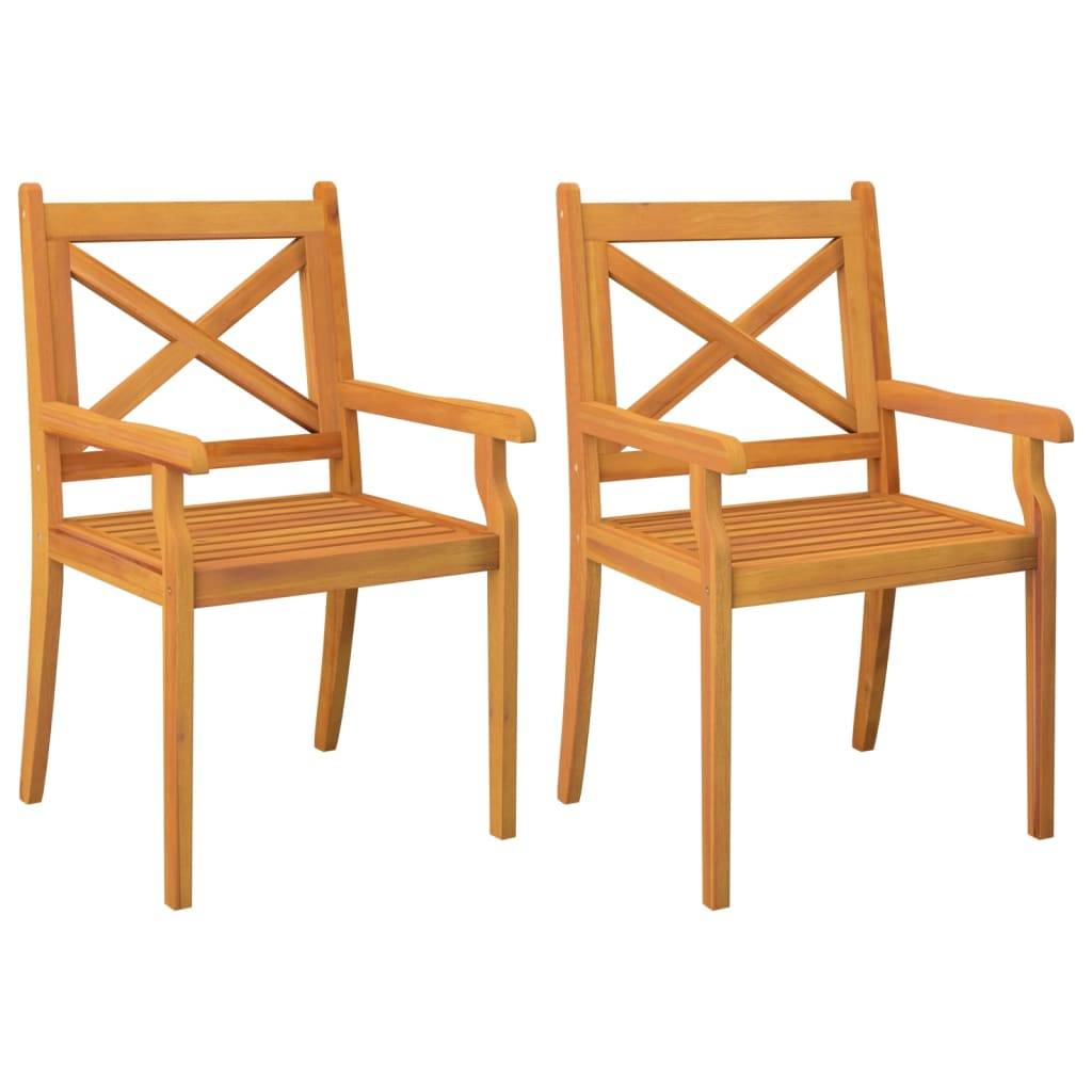 Maison Chic - Ensemble de 3 pcs table de jardin avec chaises - mobilier de jardin Bois d'acacia solide-JU2728 - Image 7