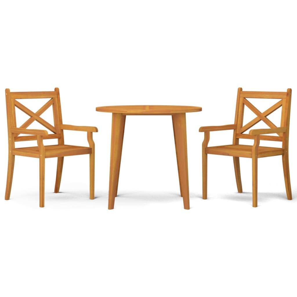Maison Chic - Ensemble de 3 pcs table de jardin avec chaises - mobilier de jardin Bois d'acacia solide-JU2728 - Image 1