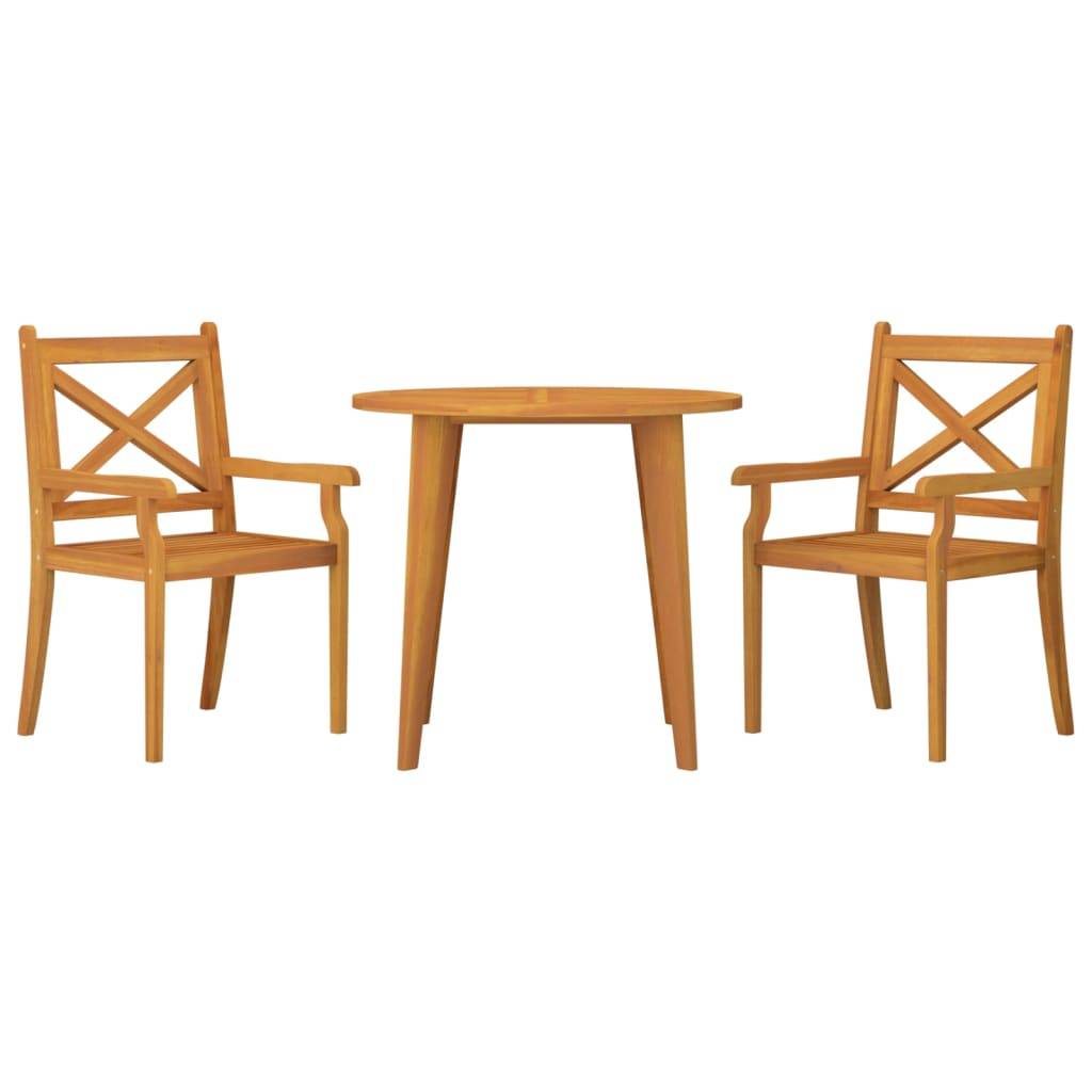 Maison Chic - Ensemble de 3 pcs table de jardin avec chaises - mobilier de jardin Bois d'acacia solide-JU2728 - Image 3