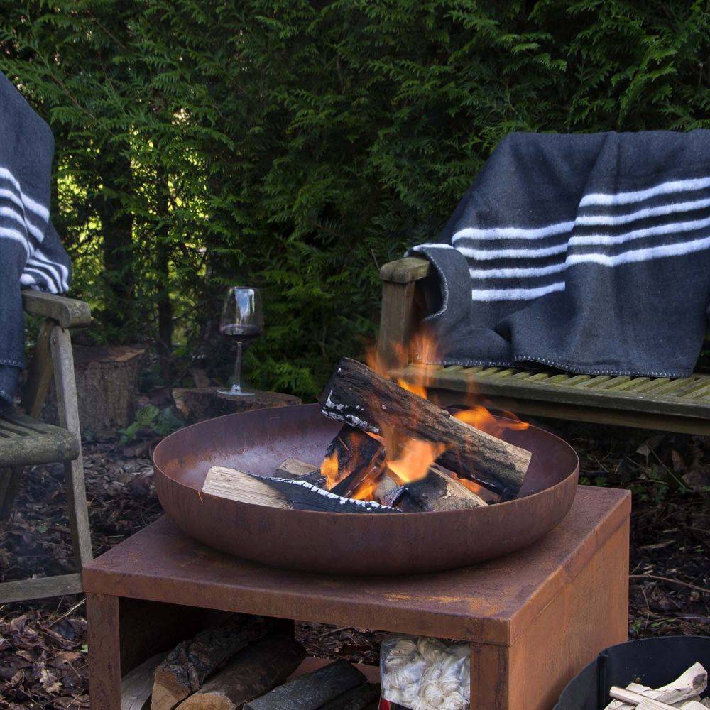 Esschert Design - Plaid en tissu recyclé 152 x 196 cm Fancy Flames - Imagen 2