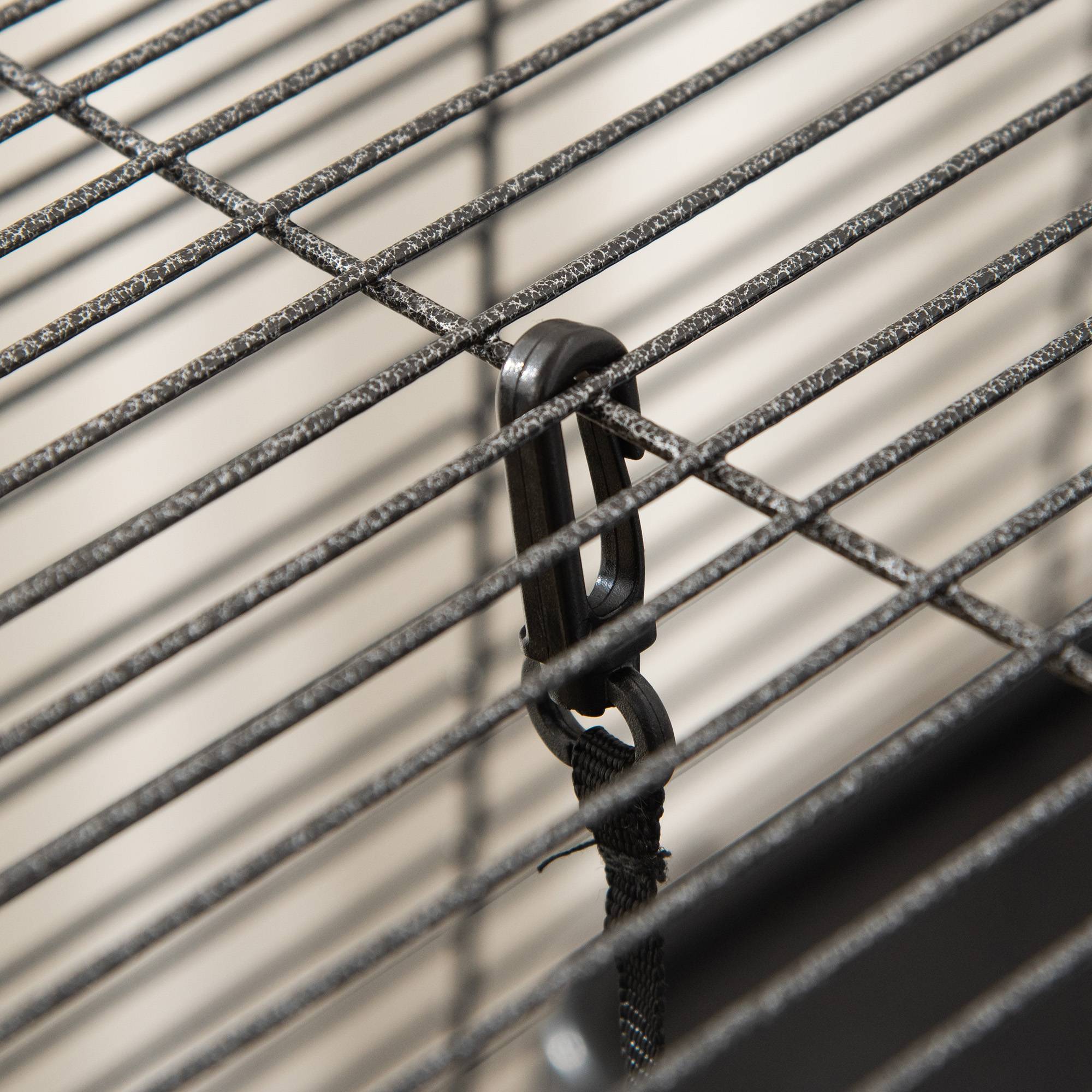 Cage Métal 3 Niveaux Pour Cobayes Chinchillas Avec Roues 52x52x114cm Gris - ComfortXL Outdoor Living - Image 10