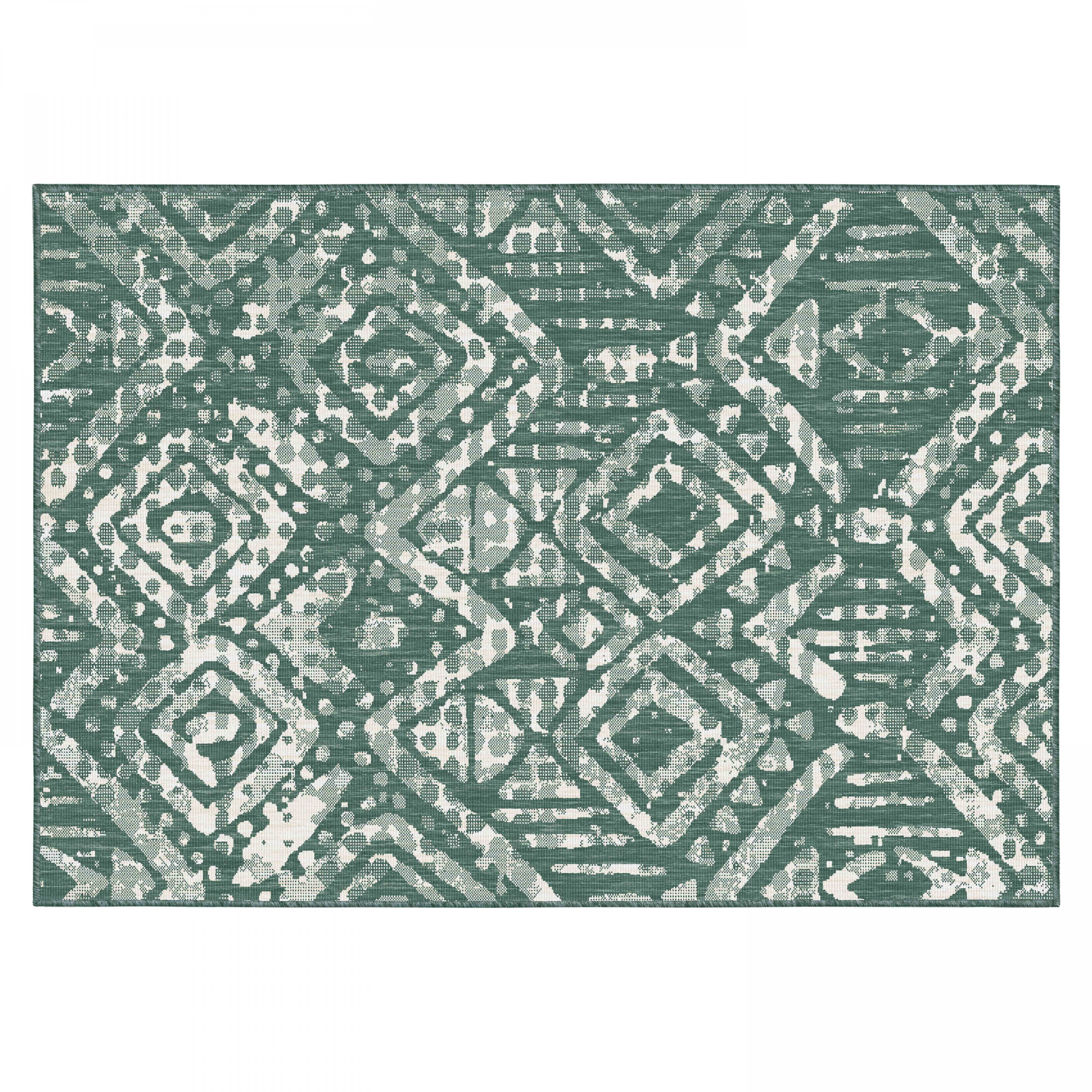 Oviala - Tapis d'extérieur en polypropylène 160 x 230 cm vert Kano - Oviala - Imagen 1