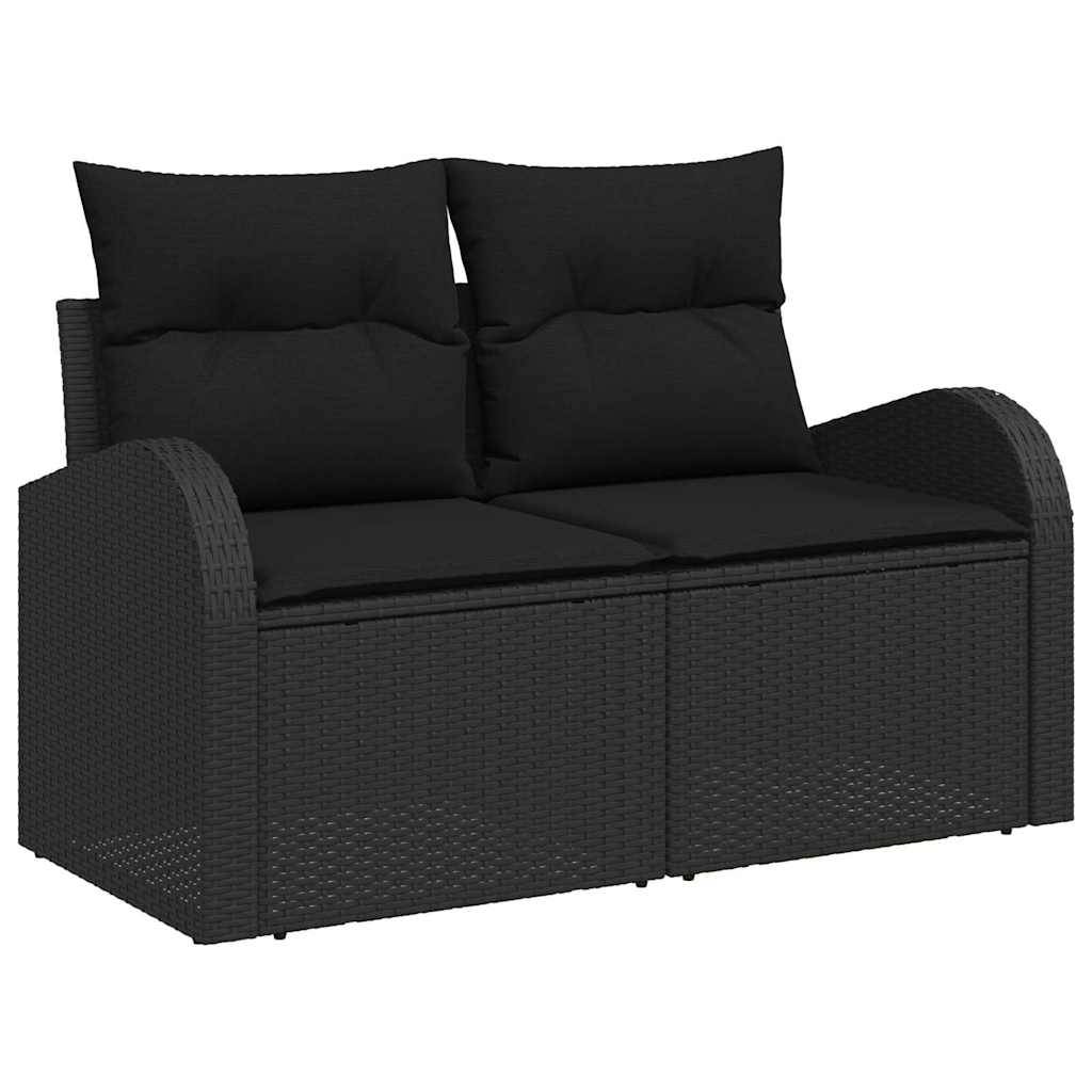 Salon de Jardin 5 Places en Polyrotin Tressé avec Table Basse et Coussins pour Terrasse Noir – ComfortXL Outdoor Living - Image 7