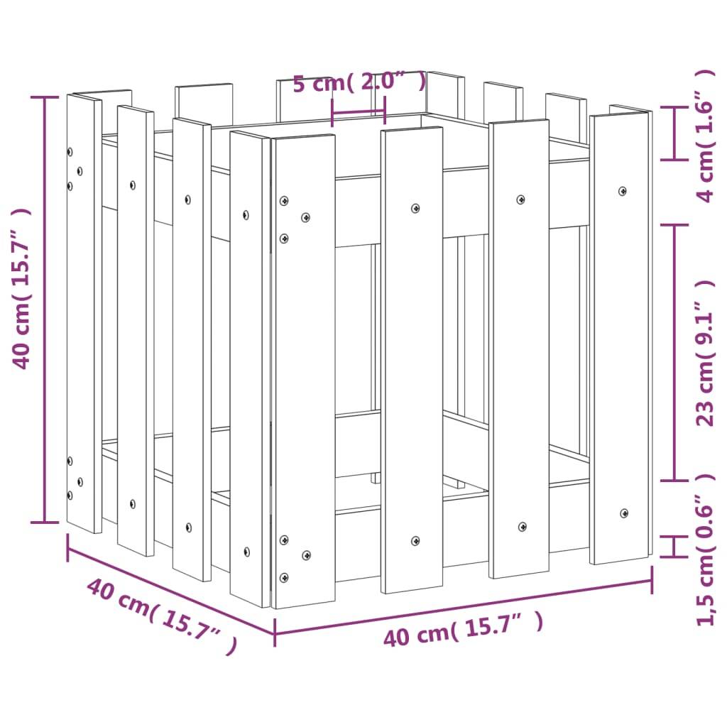 Prolenta Premium - Jardinière bois marron 40 x 40 x 40 cm - Prolenta premium p318.3 - Image 9