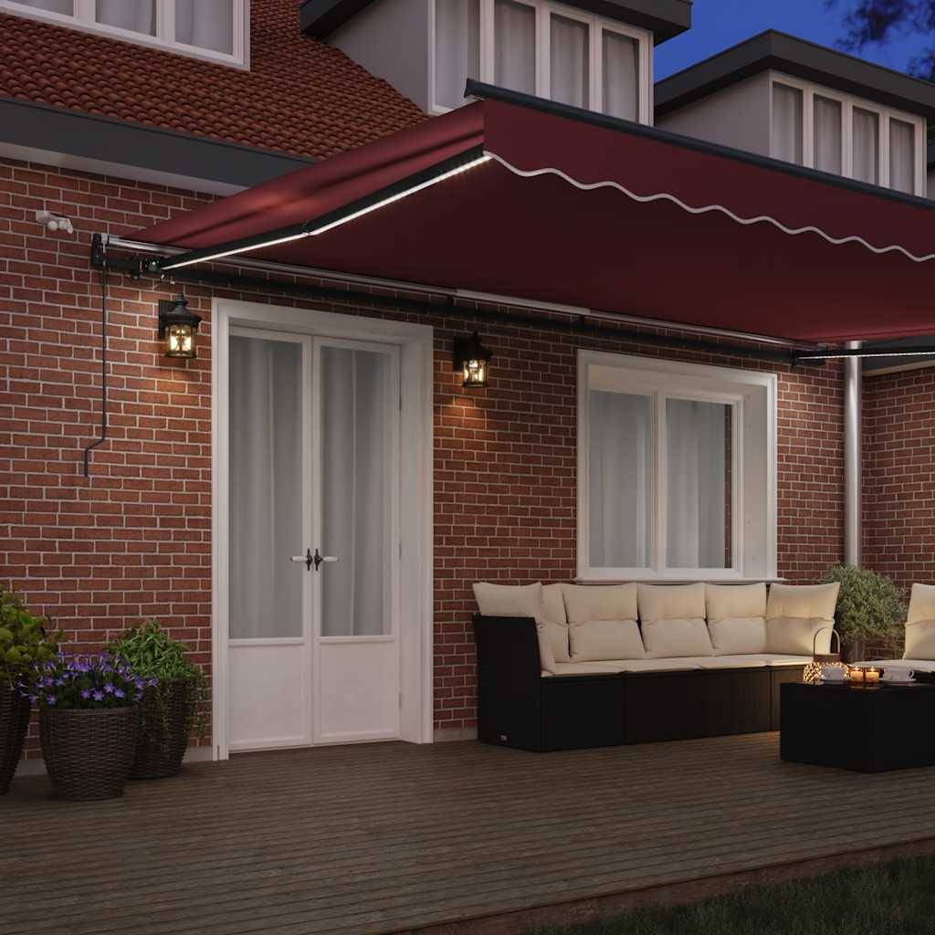 PANGIVO - Store rétractable automatique avec LED bordeaux aluminium 500 x 300 cm - PANGIVO - Image 3