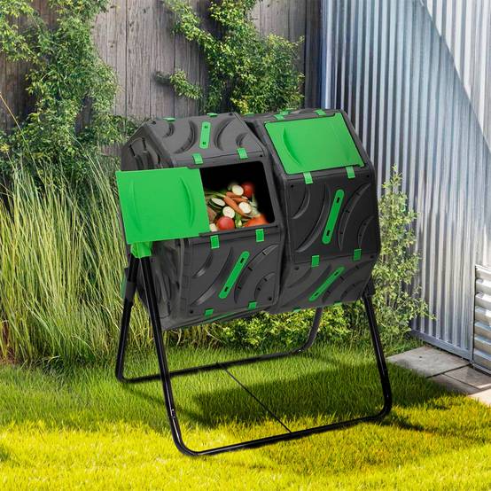 Bac de compostage rotatif double bac 140L - Image 1