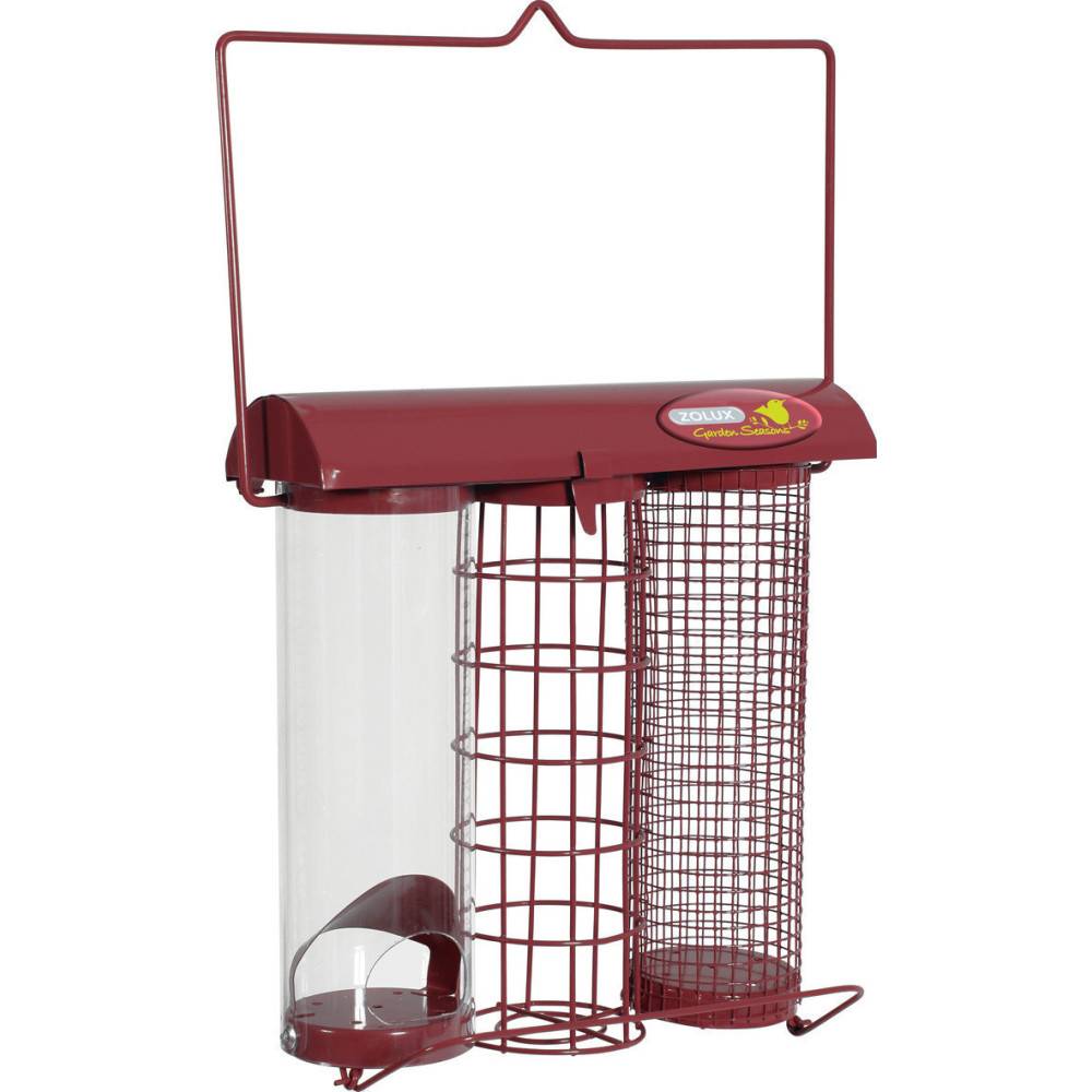 Mangeoire trio grenat. 20 x 9 x hauteur 22.5 cm . pour oiseaux - Image 2