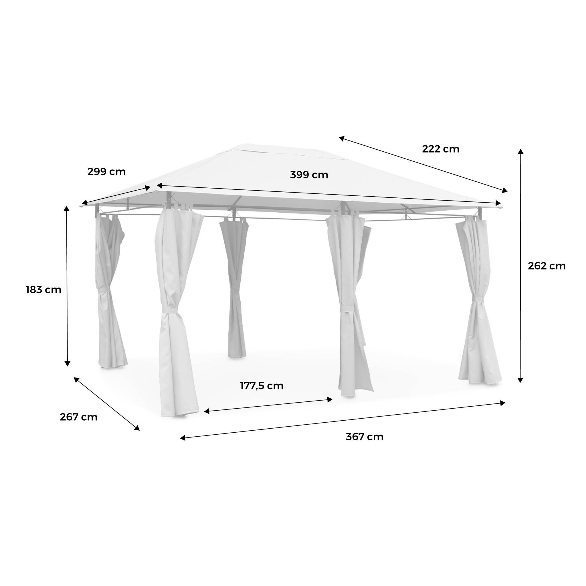Toile de toit grise pour tonnelle 3x4m Divio - toile de rechange pergola. toile de remplacement | sweeek - Image 3