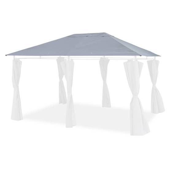 Toile de toit grise pour tonnelle 3x4m Divio - toile de rechange pergola. toile de remplacement | sweeek - Image 1