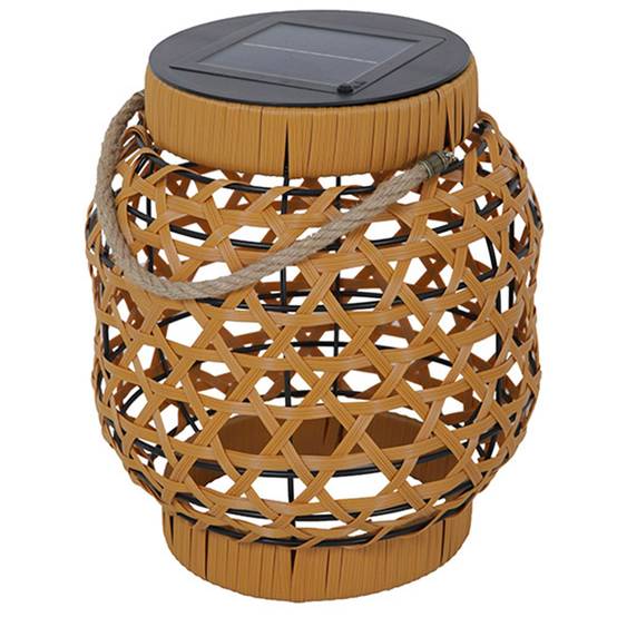 Lumisky - Lanterne solaire décorative CAPRI Beige Poly rotin H32cm - Imagen 1