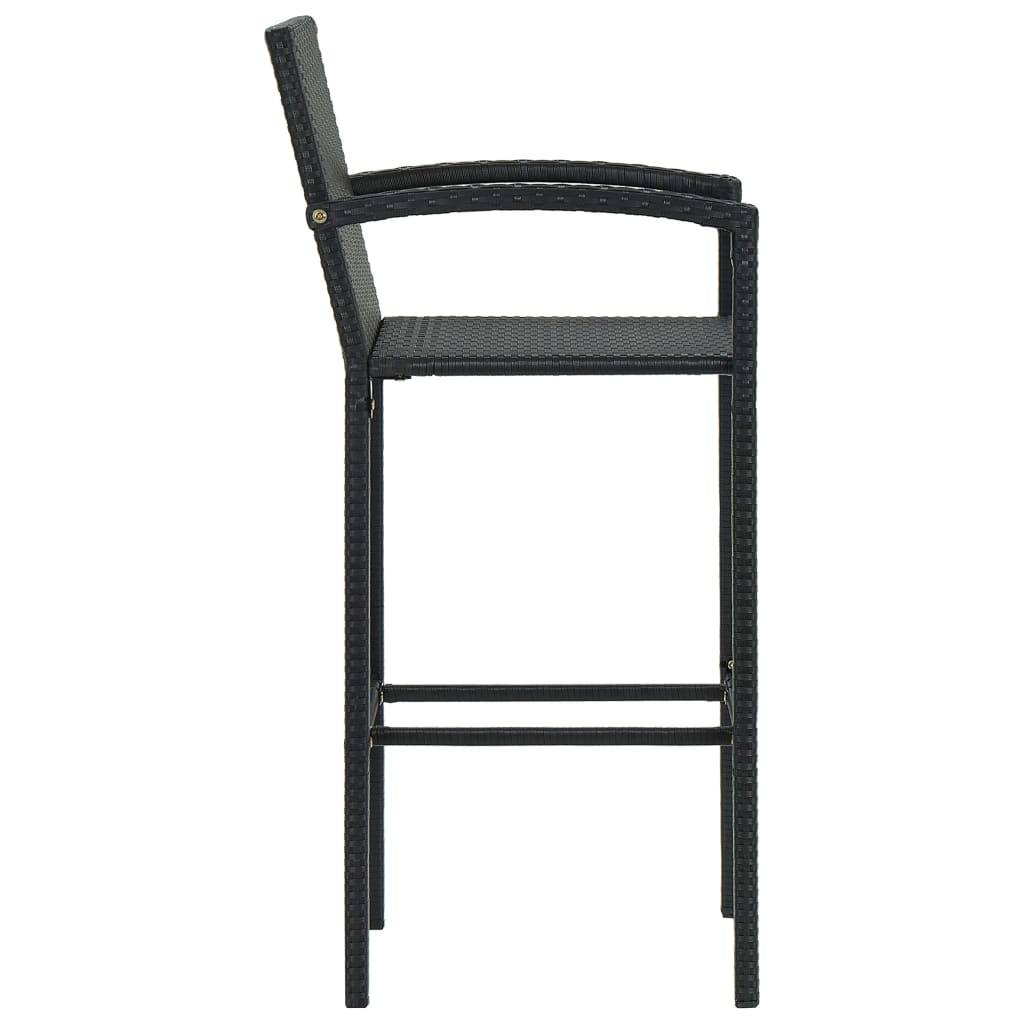 Helloshop26 - Ensemble de bar de jardin 3 pièces résine tressée noir - Imagen 7