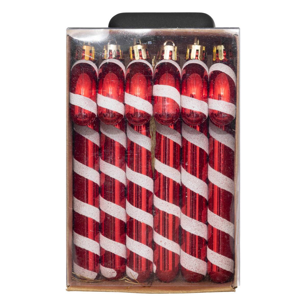 Sujet de Noël Lot de 6 Sucre d'orge Rouge et Blanc - Image 1
