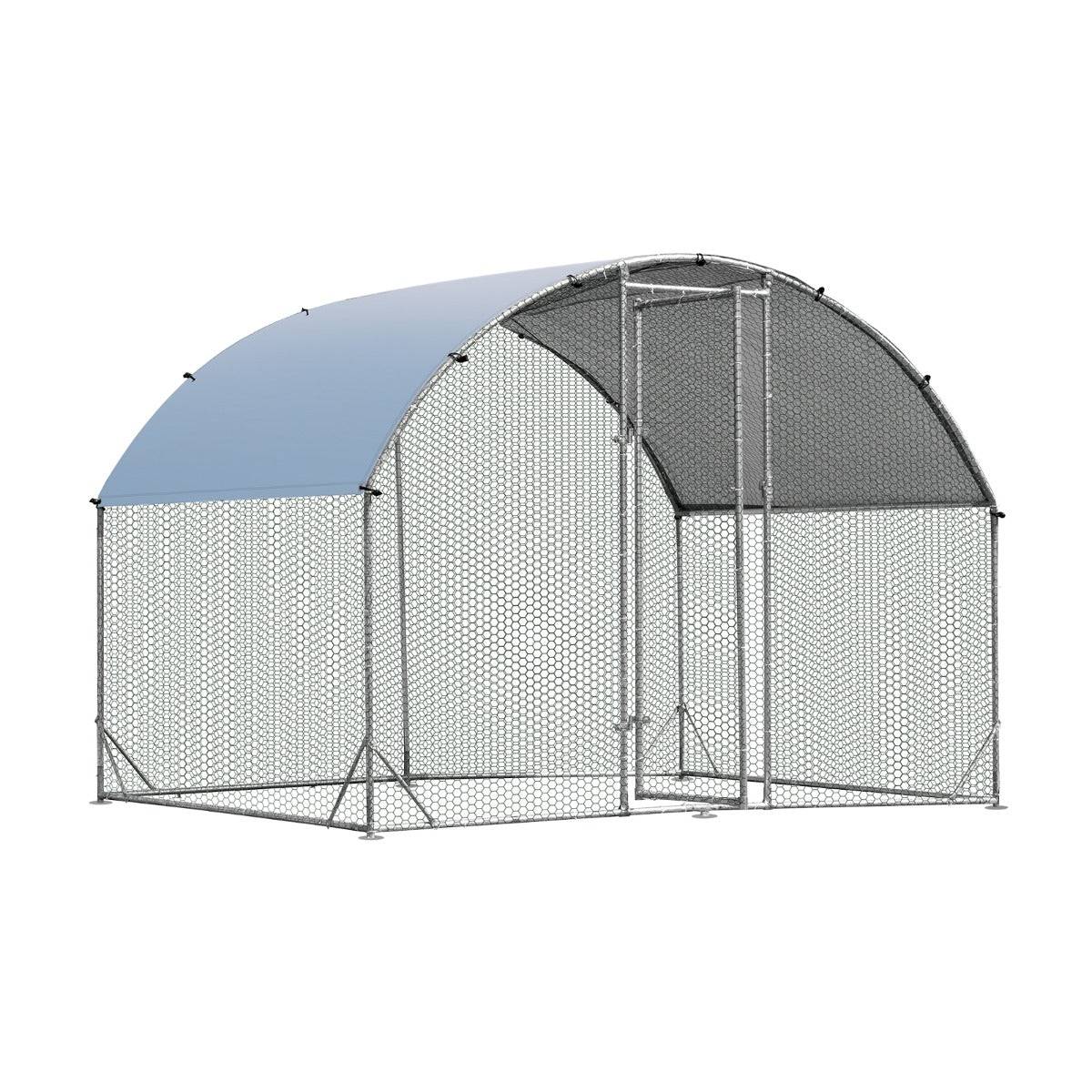 Helloshop26 - Enclos poulailler en acier galvanisé 190x280cm avec housse supérieure en tissu oxford parc grillagé pour poulet canard lapin - Imagen 1