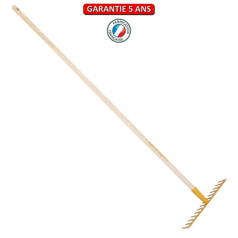 Outils Perrin - Râteau soudé 14 dents droites manche 150cm - Miel Outils Perrin