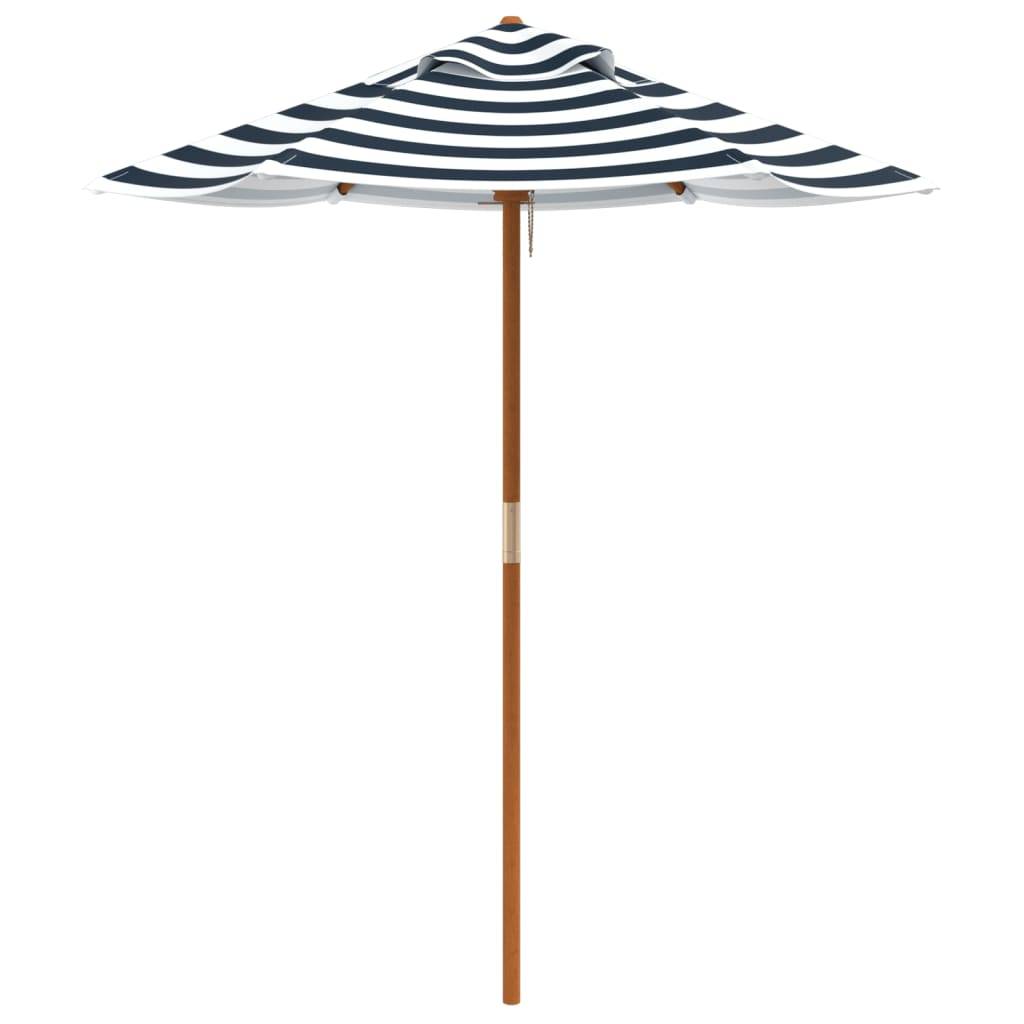 Parasol de jardin pour enfants bois et polyester bleu et blanc 120 x 120 x 140 cm - PANGIVO - Image 4