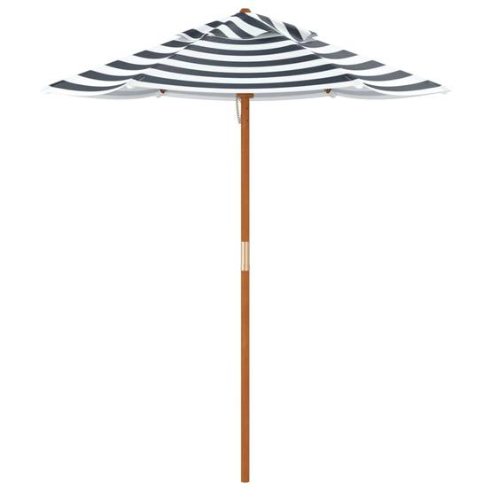 Parasol de jardin pour enfants bois et polyester bleu et blanc 120 x 120 x 140 cm - PANGIVO - Image 5
