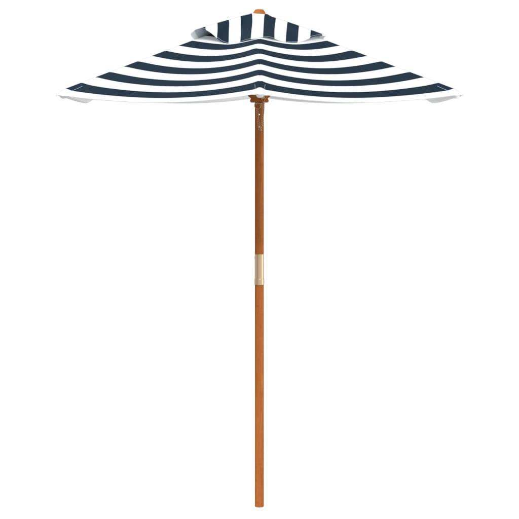 Parasol de jardin pour enfants bois et polyester bleu et blanc 120 x 120 x 140 cm - PANGIVO - Image 3