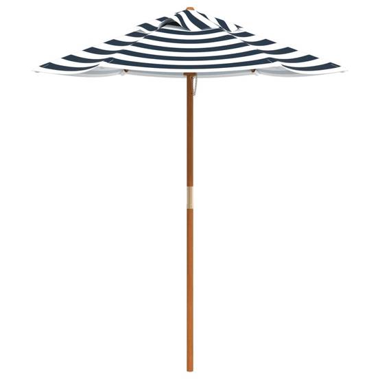 Parasol de jardin pour enfants bois et polyester bleu et blanc 120 x 120 x 140 cm - PANGIVO - Image 2