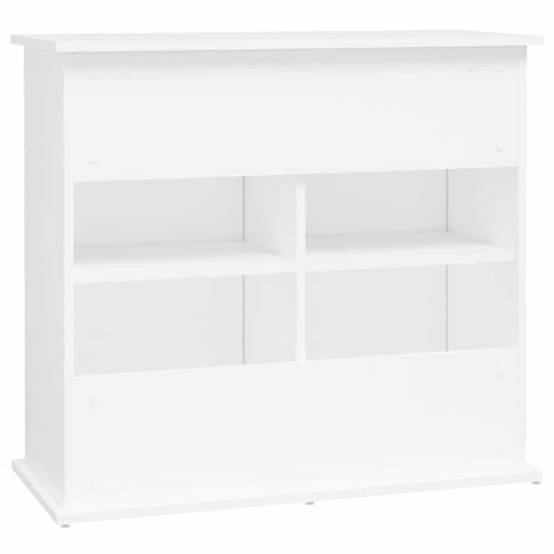 Meuble Aquarium Compact Bois d'ingénierie avec Portes de Rangement 81x36x73 cm Blanc - ComfortXL Outdoor Living - Image 8