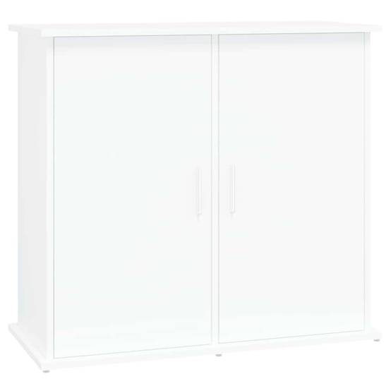 Meuble Aquarium Compact Bois d'ingénierie avec Portes de Rangement 81x36x73 cm Blanc - ComfortXL Outdoor Living - Image 2