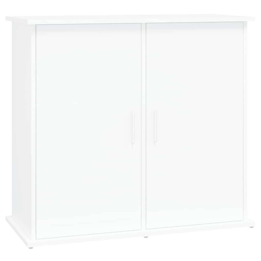 Meuble Aquarium Compact Bois d'ingénierie avec Portes de Rangement 81x36x73 cm Blanc - ComfortXL Outdoor Living - Image 2