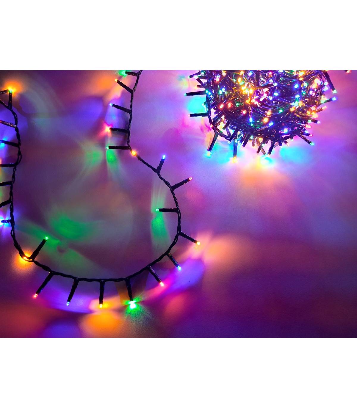 Fééric Lights & Christmas - Guirlande cluster lumineuse LED 50m extérieur multicolore fil vert FEERIC LIGHTS & CHRISTMAS - Imagen 2