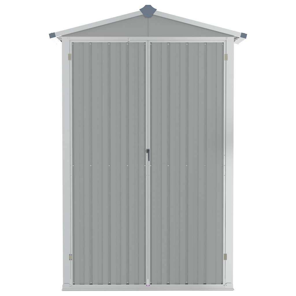 PANGIVO - Abri de jardin avec double porte et étagères - Acier galvanisé - Gris 116x45x175 cm - Surface au sol 0,52m² - PANGIVO - Image 7